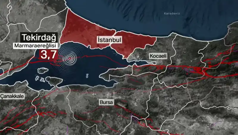Marmara Denizi’nde 3,7 Büyüklüğünde Deprem: Sarsıntılar Endişe Yarattı